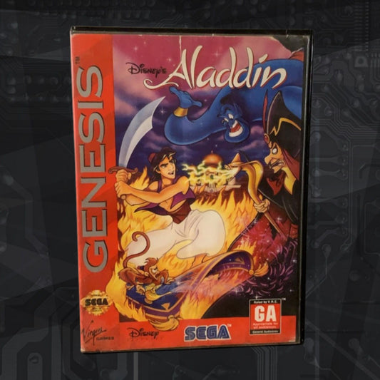Aladdin Sega Genesis. Box & Cart. NO MANUAL.